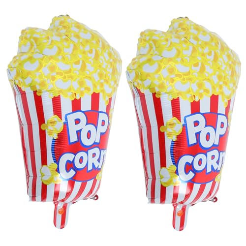 Ipetboom 2 Stück Popcorn Folienballons Große Fast Food Luftballons für Kindergeburtstag Shower Kino Party Dekoration Movie Night Themen Party von Ipetboom