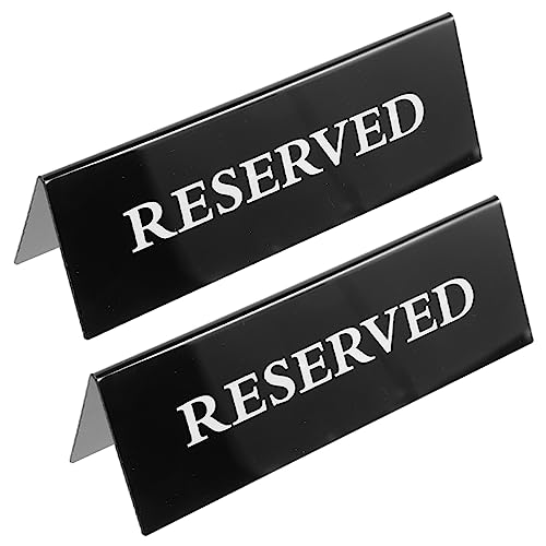 Ipetboom 2 Stück Reservierte Tischkarten aus Wiederverwendbare Tischschilder für Restaurant Hochzeit und Feier Schwarz mit Weiß Lösung zur Sitzreservierung von Ipetboom