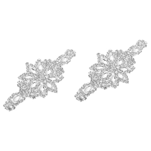Ipetboom 2 Stück Rhinestone Applique für Hochzeitskleider DIY Glitzer Patches mit Selbstklebender Rückseite für Brautschmuck Dekoration von Gürteln Kleidung Silberfarben Teiliges von Ipetboom