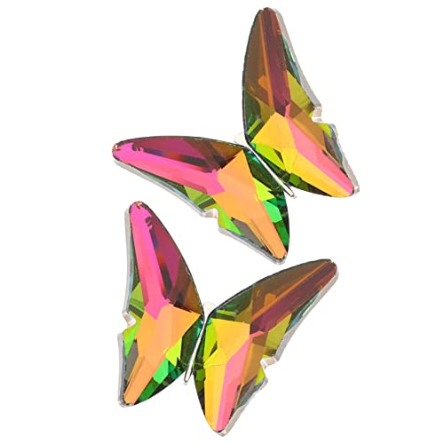 Ipetboom 2 Stück Schmetterlingsschuhschnalle Kleidung Patch Stickzubehör Schmetterlings-Stickapplikation Nähen Flecken Schuhe Applikation Flicken aufnähen Legierung Bunt von Ipetboom