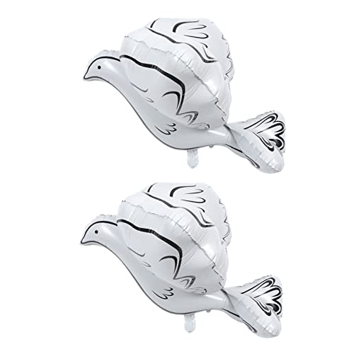 Ipetboom 2 Stück Taubenparty Pastell Hochzeit Taube Folienballon Happy Themed Birds Vogelballons ﻿ Weiße Aluminiumfolie von Ipetboom