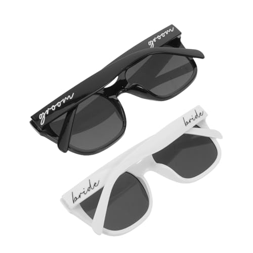 Ipetboom 2 Stück Teiliges Braut und Bräutigam Sonnenbrillen Leichte Langlebige Hochzeit Brillen mit Elegantem Kristalldesign als Partydeko Fotorequisite und Brautparty Accessoire von Ipetboom