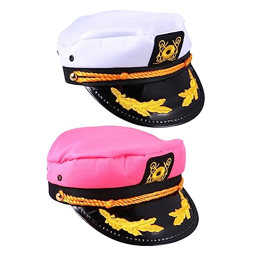 Ipetboom 2 Stück Teiliges Captain Hat und Sailor Hat Dekorative Matrosenmütze aus Polyester und Modischer Partyhut für Damen und Herren für Karneval Bootspartys und Kostümveranstaltungen von Ipetboom