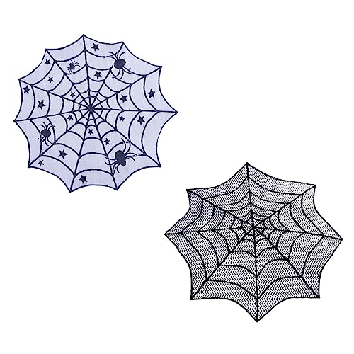 Ipetboom 2 Stück Teiliges Halloween Spinnennetz Tischdecke Schwarze Spitzen Tischdecken Langlebige Partydeko Rund Gruselige Halloween Tischdekoration für Innen und Außen Ipetboom 2 Stück Teiliges Halloween Spinnennetz Tischdecke Schwarze Spitzen Tischdecken Langlebige Partydeko Rund Gruselige Halloween Tischdekoration für Innen und Außen von Ipetboom