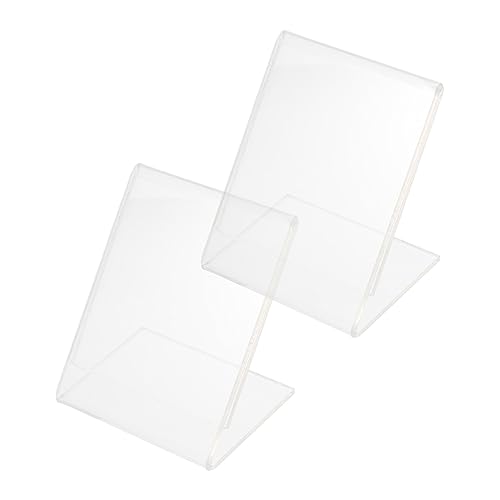 Ipetboom 2 Stück Transparente Acryl Tischaufsteller für Namensschilder Form für Geschäfte Restaurants Klarer Etikettenhalter aus Robustem Acryl von Ipetboom