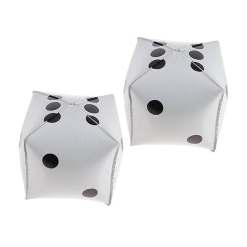 Ipetboom 2 Stück Würfel Luftballons aus Aluminiumfolie Weiß Würfelförmige Partydekoration für Themen Hochzeit Geburtstag Spielveranstaltungen von Ipetboom