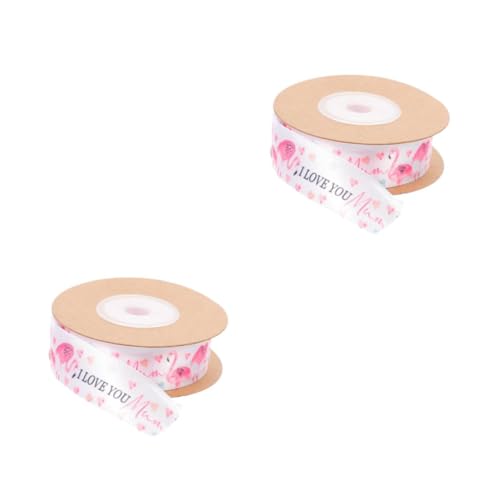 Ipetboom 2 Stück muttertagsband Mütter weißes Band Schleife Seidenband geschenkband geschenkeband geschenksband Dekoratives Verpackungsband Dankbares Themenband Banddekor Polyester von Ipetboom