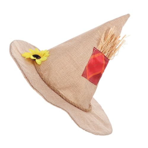 Ipetboom 2 Stücke Sonnenblumen Hexenhut aus Jute Leichter Scarecrow Kostümhut für Halloween Erntedank Cosplay-party Atmungsaktive Hexen Vogelscheuchen-accessoires für Erwachsene von Ipetboom