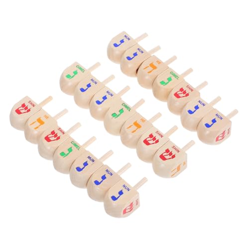 Ipetboom 20 Stück Holz Dreidel – Jüdische Dreidel Chanukka Partyzubehör Kulturelles Für Festliche Spiele Familientreffen Und Aktivitäten Im Klassenzimmer von Ipetboom