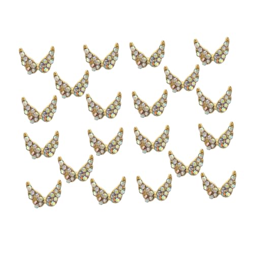 Ipetboom 20 Stück Teiliges Nail Rhinestone mit Kreativen Flügel und Herzdesigns Selbstklebende Nagelsteine für Nail Art Glitzernde Strasssteine zur Einfachen DIY Maniküre Geeignet für von Ipetboom