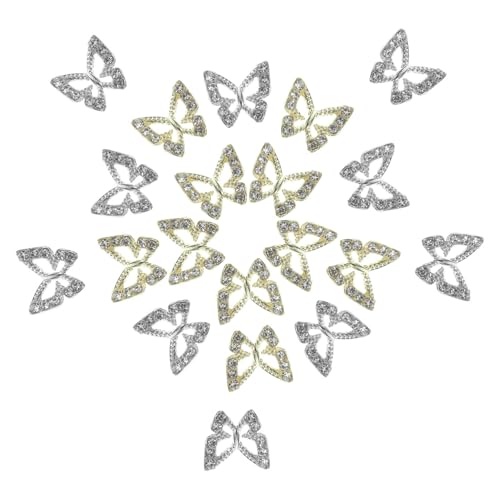 Ipetboom 20 Stück Teiliges Schmetterling Nagel Charms aus Langlebigem mit Funkelnden Strasssteinen Kleine Leichte Nail Art Dekoration für Stilvolle Maniküre für Künstliche Nägel und Ipetboom 20 Stück Teiliges Schmetterling Nagel Charms aus Langlebigem mit Funkelnden Strasssteinen Kleine Leichte Nail Art Dekoration für Stilvolle Maniküre für Künstliche Nägel und von Ipetboom