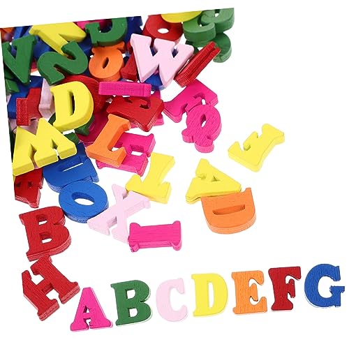 Ipetboom 200 Stück Teiliges Bunte Holzbuchstaben Hohe DIY Bastelbuchstaben aus Robustem Holz für Wanddekoration Geschenkanhänger Beschilderung und Kreative Kunstprojekte von Ipetboom