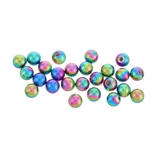 Ipetboom 25Stücke Metall Perlen Spacer für Piercings DIY Abstandsperlen für Schmuckherstellung Glatte Lose Kugeln für Armbänder Schmuckzubehör von Ipetboom