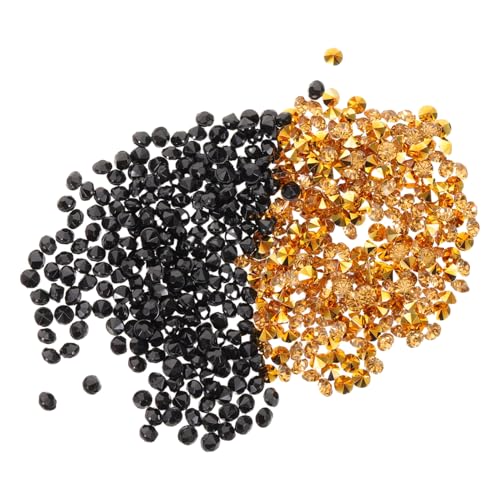 Ipetboom 2Er-Pack Pack Strasssteine Gold Schwarz Spitzenboden Streudeko für Hochzeit Weihnachten Vielseitige Tischdekoration Vase Füller Luxuriöse Diamanten von Ipetboom