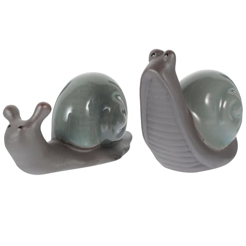 Ipetboom 2Stücke Retro Keramik Schnecke Figur Ornament Kreative Teetischdekoration Stilvolle Haustier Modelle für Schreibtisch und Esstisch Langlebig und Vielseitig Einsetzbar von Ipetboom