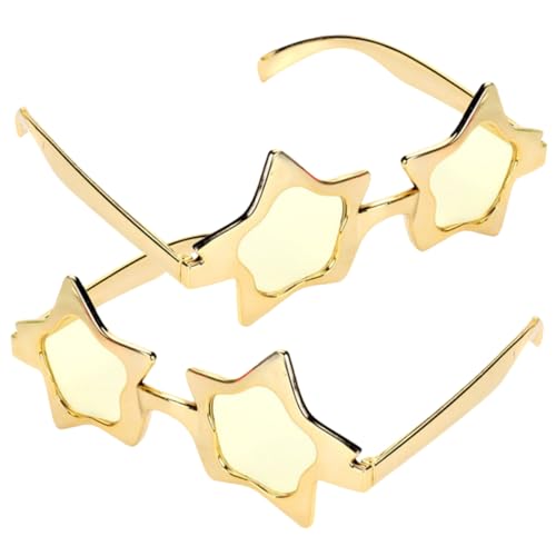 Ipetboom 2Stücke Star Sonnenbrillen Lustige Cosplay Brille Für Partys Für Halloween Geburtstagsfeiern Karneval Themenfeiern Leicht Wiederverwendbar Goldene von Ipetboom