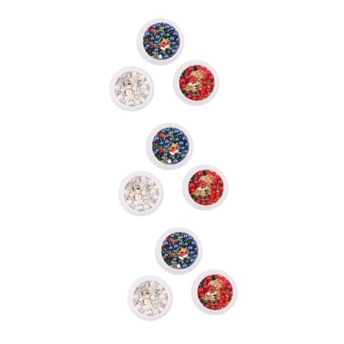 Ipetboom 3 Sätze Weihnachts-nagel-kunst-ornamente Weihnachts-diy-nagelkunst Nagelkunst- Weihnachtsmann Dekorationen Nagelkunstzubehör Weihnachtsnagelkunst Gold Silber Plastik 3boxen*3 von Ipetboom