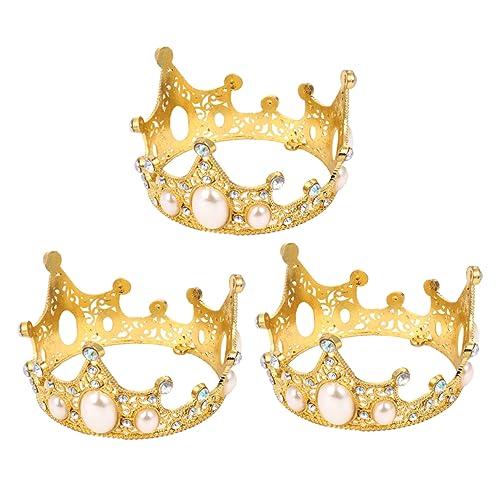 Ipetboom 3 Stk. Goldene Teiliges Crown Cake Topper Kreative Kronenform Tortendeko für Hochzeit Taufe Junggesellinnenabschied Umweltfreundliches Material Partydekoration von Ipetboom