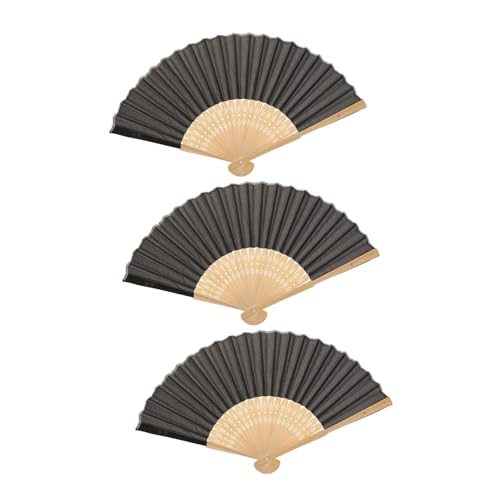 Ipetboom 3 Stück Faltfächer Leichte Faltbare Handfächer aus Robustem Holz Blanko Design für DIY Vielseitige Dekoration und Performance Tragbar und Langlebig für Sommer und Zuhause von Ipetboom