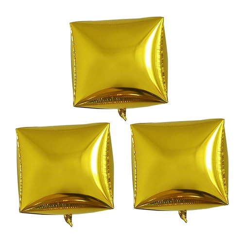 Ipetboom 3 Stück Quadratische Aluminium Folienballons Gold für Hochzeiten Geburtstagsfeiern und Festivals Partydekoration für Event von Ipetboom