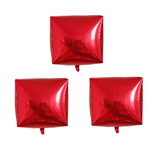 Ipetboom 3 Stück Quadratische Aluminium Folienballons Rot Deko für Geburtstagsfeiern Hochzeiten und Feste Vielseitig Einsetzbar als Fotokulisse und Tischdekoration von Ipetboom