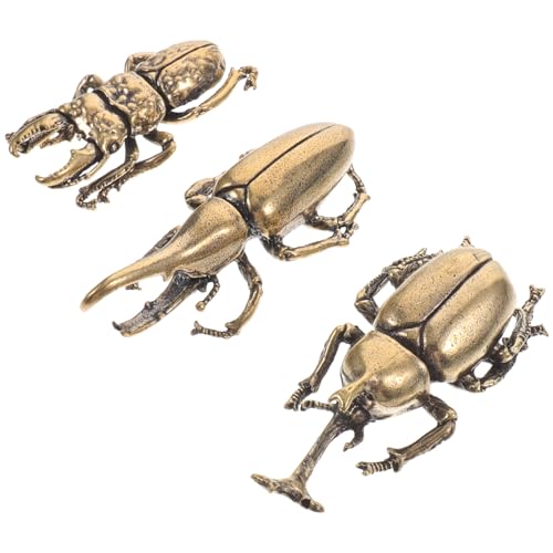 Ipetboom 3 Stück Teiliges Messing Ornament Vintage Tischdekoration für Teehäuser Einzigartiges Insekten für Schreibtisch und Wohnräume von Ipetboom