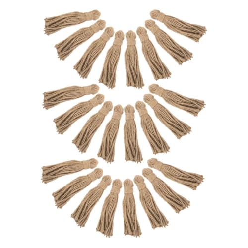 Ipetboom 30 Stück Teiliges Jute Quasten für Rustikale Dekoration Natürliche Gelbe Jutequasten für DIY Holzperlen Girlanden Vielseitig für Weihnachtskränze und Bastelprojekte von Ipetboom