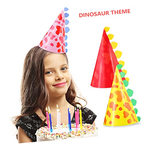 Ipetboom 30 Stück Teiliges Kindergeburtstag Partyhüte in Farben Leichte Langlebige Dinosaurier Geburtstagsmützen für Jungen und Mädchen Farbenfrohe Papphüte als Dekoration und Foto von Ipetboom