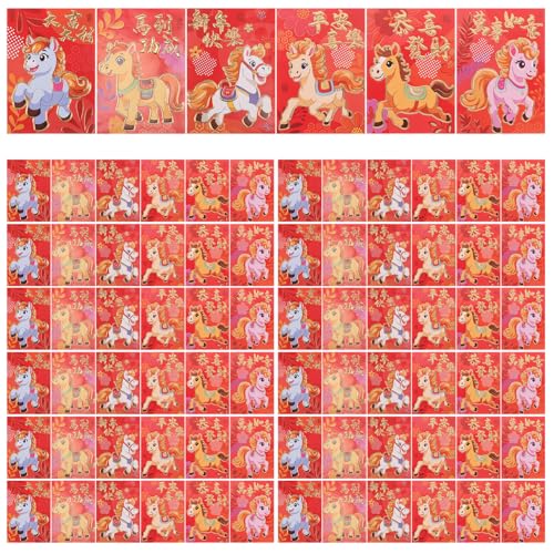 Ipetboom 300 Stück Lunar Year Rote Umschläge Kreative Hong Bao für Jahr Des Pferdes Glücksgeldtaschen für Frühlingsfest Ipetboom 300 Stück Lunar Year Rote Umschläge Kreative Hong Bao für Jahr Des Pferdes Glücksgeldtaschen für Frühlingsfest von Ipetboom