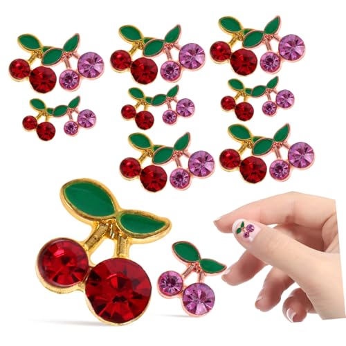 Ipetboom 32 Stück Teiliges Kirsche Nail Charms Nagelsteine Maniküre Schmuck für DIY Nail Art Kompakt Glänzend Geeignet für Zuhause und Profi Nagelpflege von Ipetboom