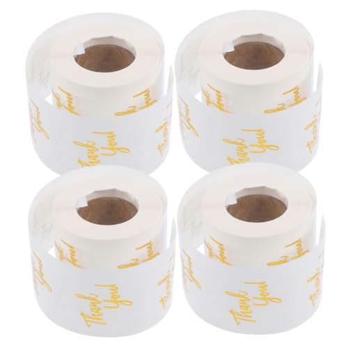Ipetboom 4 Rollen Goldene Etiketten für Hochzeiten Partys und Verpackungen Runde Selbstklebende Sticker mit Eleganter von Ipetboom