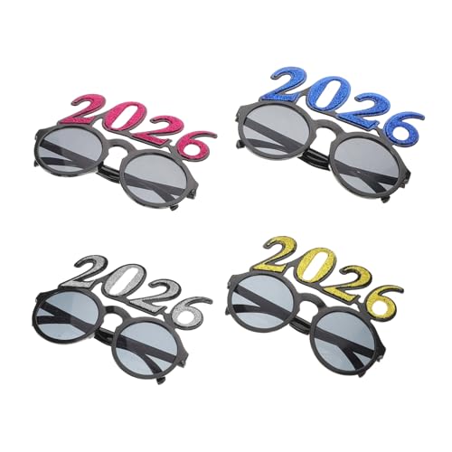 Ipetboom 4 Stück Glitzernde Partybrillen für Festliche Anlässe Lustige Accessoires für Silvester Weihnachten und Feiern von Ipetboom