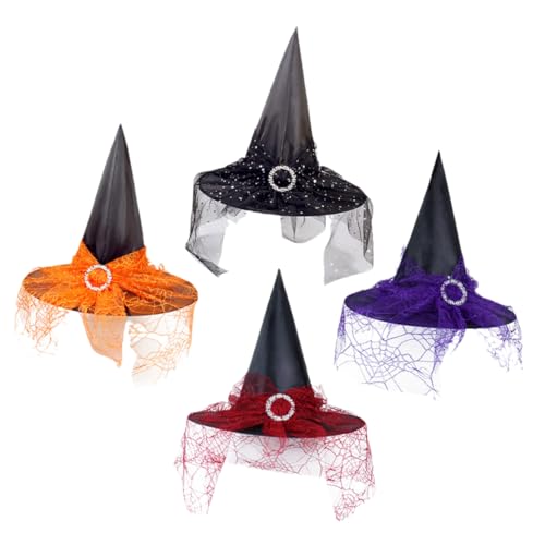 Ipetboom 4 Stück Halloween Hexenhüte Kostüme für Damen Dekoration für Halloween Partys Karneval und Cosplay Vielseitig Einsetzbar Leicht und Ipetboom 4 Stück Halloween Hexenhüte Kostüme für Damen Dekoration für Halloween Partys Karneval und Cosplay Vielseitig Einsetzbar Leicht und von Ipetboom