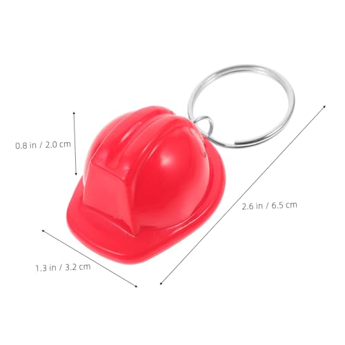 Ipetboom 4 Stück Helm Schlüsselanhänger aus Metall Tragbare Mini Sicherheitshelm Anhänger für Rucksack Tasche Partygeschenk Praktische Schlüsselringe in Rot von Ipetboom