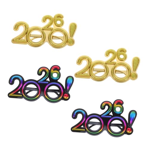 Ipetboom 4 Stück Neujahrsbrille mit Glitzer Lustige Partybrillen für Silvester Feiern Kreative Fotorequisiten und Festliche Dekorationen Leicht und Bequem für Ipetboom 4 Stück Neujahrsbrille mit Glitzer Lustige Partybrillen für Silvester Feiern Kreative Fotorequisiten und Festliche Dekorationen Leicht und Bequem für von Ipetboom