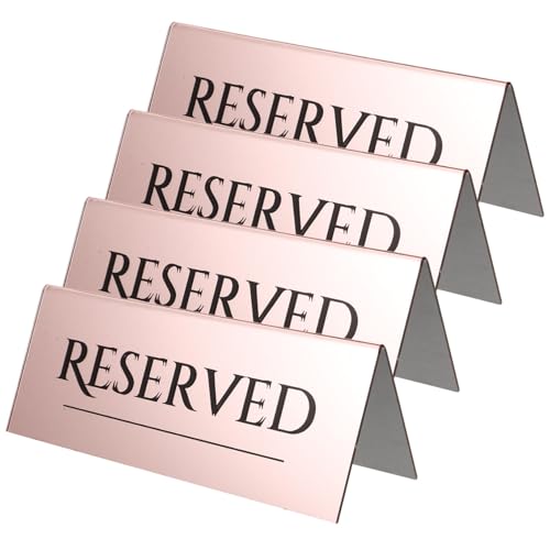 Ipetboom 4 Stück Reservierte Tischschilder aus Platzkarten für Hochzeiten Restaurants und Besondere Anlässe Roségold Wiederverwendbar Stilvolle Tischdekoration von Ipetboom