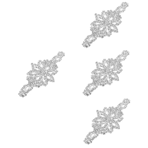 Ipetboom 4 Stück Rhinestone Applikation für Hochzeitsgürtel DIY Nähpatch für Brautschmuck Glitzernde Dekoration für Brautgürtel Hochwertige Kratzfreie Patches für Nähprojekte Handarbeiten von Ipetboom