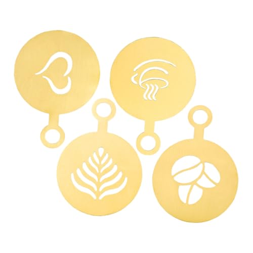 Ipetboom 4 Stück Teiliges Edelstahl Latte Art Schablonen mit Aufhängeloch Wiederverwendbar für Cappuccino Heiße Backdekoration und Kreative Kaffeeverzierung Einfach zu Reinigen und Ipetboom 4 Stück Teiliges Edelstahl Latte Art Schablonen mit Aufhängeloch Wiederverwendbar für Cappuccino Heiße Backdekoration und Kreative Kaffeeverzierung Einfach zu Reinigen und von Ipetboom