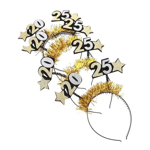 Ipetboom 4 Stück Teiliges Glitzer stern stirnband mit Lametta Leichtes Silvester party accessoire Flexible Year Party Supplies für Damen Festliches Kopfschmuck für Fotorequisiten von Ipetboom