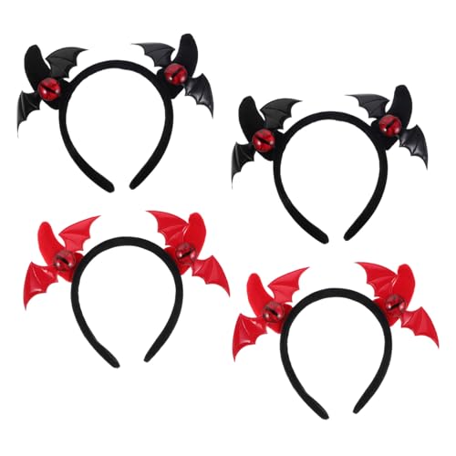 Ipetboom 4 Stück Teiliges Halloween Haarreif mit Schwarzen Teufelshörnern Wiederverwendbar Leichtes Festival Haaraccessoire für Frauen und Mädchen Bequeme Cosplay Party Dekoration von Ipetboom
