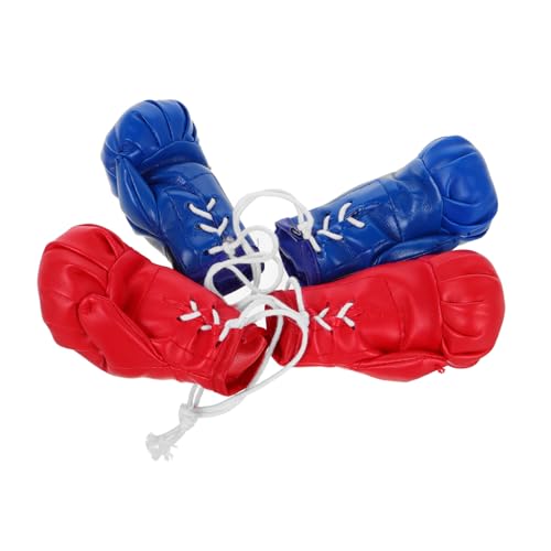 Ipetboom 4 Stück Teiliges Mini Boxhandschuh Dekorative Boxing Accessories Realistische Miniatur Boxhandschuhe Anhänger Rot und Blau für Auto Zuhause Weihnachtsornament und Partydeko von Ipetboom