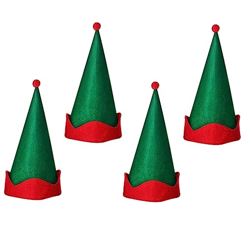 Ipetboom 4 Stück Teiliges Weihnachts Elfenmütze Kreative Party Hüte für Festlichkeiten Leicht und Bequem für Unvergessliche Feiertage für Weihnachtsfeiern und Festliche Anlässe Hochwertiges von Ipetboom