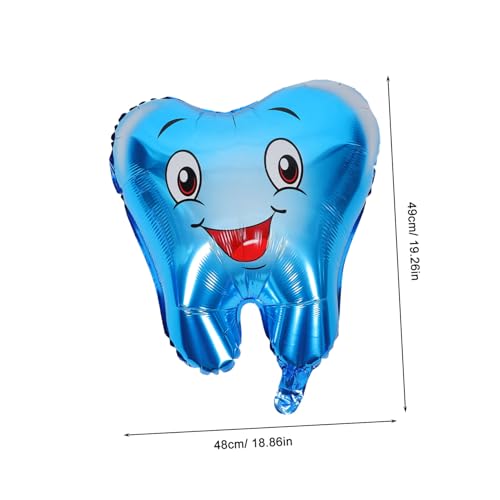 Ipetboom 4 Stück Teiliges Zahnförmige Folienballons Party Deko Langlebig Aluminiumfolie Leicht Aufblasbar Niedliches Cartoon Design für Innen und Außen Geburtstags und Babypartydekoration von Ipetboom