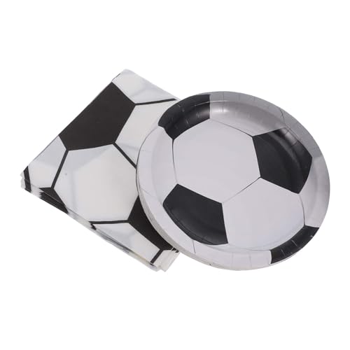 Ipetboom 40 Stück Teiliges Fußball Partygeschirr Set Soccer Party und Servietten Papiergeschirr für Kindergeburtstag Fußball Mottoparty Feier von Ipetboom