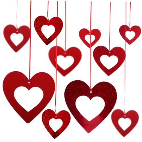 Ipetboom 40 Stück Teiliges Herz Girlanden Valentinstag Deko Langlebige Farbintensive Hängedekorationen für Hochzeit Zimmer und Feierlichkeiten Einfach Aufzuhängen Romantische Wanddekoration von Ipetboom