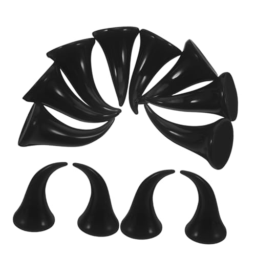 Ipetboom 40 Stück Teiliges Kunststoff Teufelshörner für DIY Halloween Haar Accessoires Ohr Spitze Schwarz Geeignet für Haarreifen Haarklammern Bastelmaterial für Party Kostüme von Ipetboom