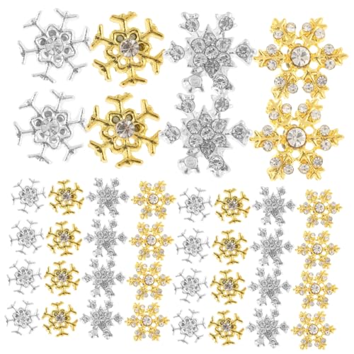 Ipetboom 40 Stück Teiliges Nail Art mit Niedlichen Verschleißfesten Schneeflocken designs Feine DIY Deko für Natürliche und Künstliche Nägel Geeignet für Damen für Weihnachts Winter von Ipetboom