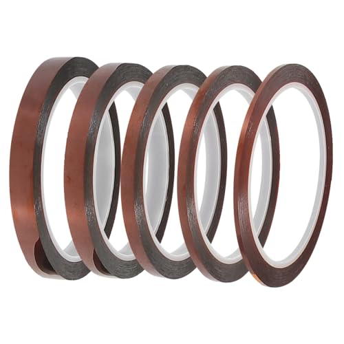 Ipetboom 5 Rollen Polyimid Hochtemperatur Klebeband Verschiedene Breiten Hitzebeständig Isolierend für Sublimation Elektronik Wärmeisolierung Ipetboom 5 Rollen Polyimid Hochtemperatur Klebeband Verschiedene Breiten Hitzebeständig Isolierend für Sublimation Elektronik Wärmeisolierung von Ipetboom
