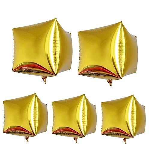 Ipetboom 5 Stück Aluminium Folienballons Roségold Partybedarf für Geburtstagsfeiern und Festivals Quadratische Ballons für Kreative Dekorationen von Ipetboom