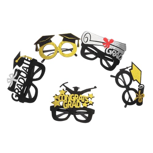 Ipetboom 5 Stück Teiliges Graduationsbrillen Glitzernde Partyaccessoires für Abschlussfeiern Fotorequisiten und Feierlichkeiten zur Klassenabschlussfeier von Ipetboom